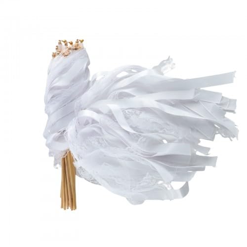 Focenat 30 Stück Zauberstäbe Hochzeit Luftschlangen Weiß Spitze, Hochzeit Bänder, Wedding Wands mit Glöckchen, Stab mit Band, für Hochzeiten Geburtstage Partys Feiertagsfeiern Verwendet Focenat 30 Stück Zauberstäbe Hochzeit Luftschlangen Weiß Spitze, Hochzeit Bänder, Wedding Wands mit Glöckchen, Stab mit Band, für Hochzeiten Geburtstage Partys Feiertagsfeiern Verwendet von Focenat