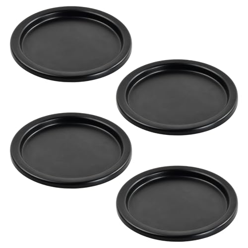 Focenat 4 Stück Kerzenhalter Stumpenkerzen Metall, kerzenständer stabkerzen schwarz, kerzenteller Metall rund, kerzenuntersetzer schwarz Metall, für Hochzeit Gebet Weihnachts Tisch Deko, Adventskranz von Focenat