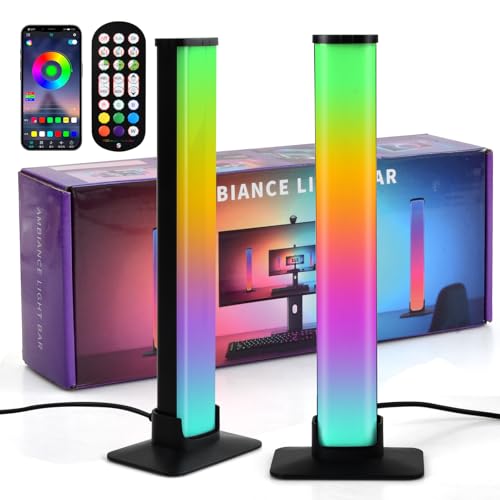 Focenat RGB LED Lightbar, TV Hintergrundbeleuchtung, Gaming Lampe funktioniert RGB Ambient Smart RGB Lampe Sync mit Musik, App-Steuerung, für Gaming, Weihnachten Deko, PC, TV, Raumdekoration von Focenat