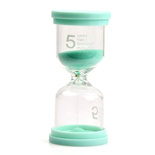 Focenat Sanduhren Set für Kinder, Sanduhr Zähneputzen 3/5 / 10 Minuten, Buntes Glas Timer Eieruhr Kinder Zahnputzuhr Klassenzimmern, Küchen, Wohnungen, Büro, Heimdekoration (5 Minuten) von Focenat