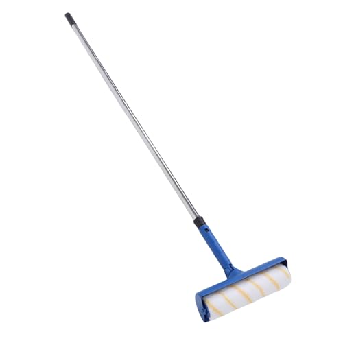 Focket 10 -Zoll -Farbwalzenkit, ohne Spritzer ohne Tropfen Deckenlackwalze mit Edelstahlverlängerungsstange, Schild und Schaber, Pinsel für Malwände und Decken (BLUE) von Focket
