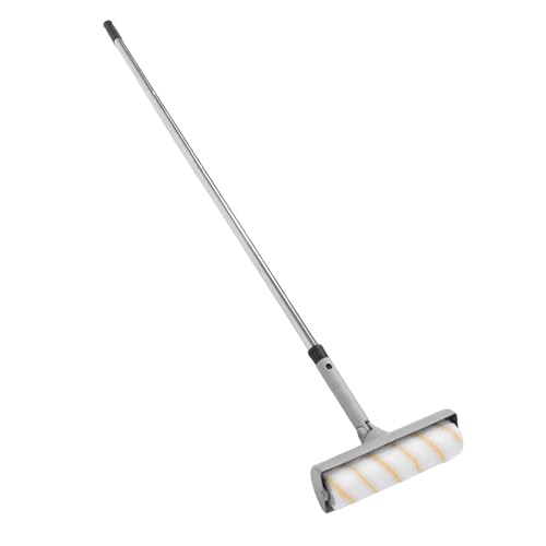 Focket 10 -Zoll -Farbwalzenkit, ohne Spritzer ohne Tropfen Deckenlackwalze mit Edelstahlverlängerungsstange, Schild und Schaber, Pinsel für Malwände und Decken (GREY) von Focket