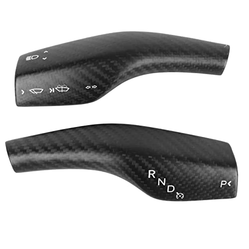 Focket 2PCS Lenkradhebelabdeckung Schalthebelabdeckung für Y 2016-2023, Carbon Fiber Wischergestänge Säule Schaltpaddel Schalthebelabdeckung Lenkrad (Matt-schwarz) von Focket