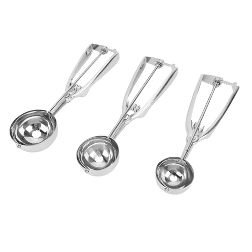 Focket 3 PCs Keksschaufel -Set, 304 Edelstahl -Eiscreme -Scoop Zum Backen mit Abzugsfreisetzung und Nicht -Schlupf -Griff, Keksteigschaufeln für Eiscreme, Muffin und Cupcake Focket 3 PCs Keksschaufel -Set, 304 Edelstahl -Eiscreme -Scoop Zum Backen mit Abzugsfreisetzung und Nicht -Schlupf -Griff, Keksteigschaufeln für Eiscreme, Muffin und Cupcake von Focket