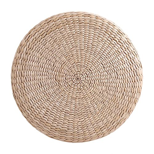 Focket 40 cm Runde Pouf Tatami Kissen Meditation Weiche Yogamatte Zur Entspannung, Strohkissen für Zen -Raum oder Garten Im Freien Meditation von Focket