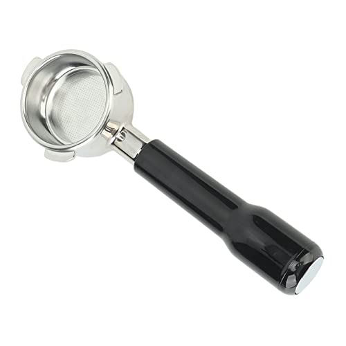 Focket 54 Mm Bodenloser Siebträger, Edelstahl 3-Ösen Kaffee-Siebträger Espressomaschinenmodell, Espressomaschinenzubehör für Kaffee- und Cappuccinomaschinen der Serie 8 (BLACK) von Focket