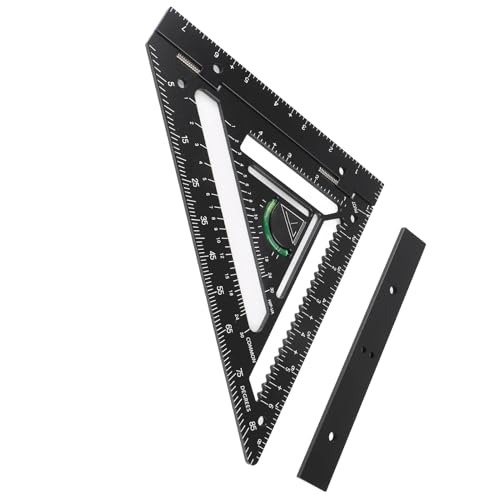 Focket 8,3-Zoll-Tischler-Quadrat mit Level-Jig-Block, Langlebiger Aluminiumlegierung Multifunktionaler Geschwindigkeitsquadrat für Holzbearbeitungs-Rahmenwerkzeuge von Focket