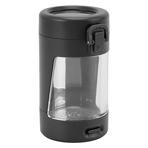 Focket 8X Vergrößerungsglas mit LED Licht, tragbare luftdichte Lagerung Jars Transparent Storage Container, USB wiederaufladbare klare Stash Jars für Zigarette Keep Dry und frisch (Schwarz) von Focket