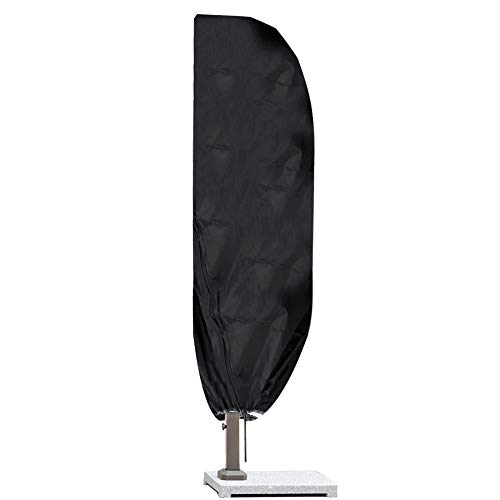 Focket Außenterrasse Wasserdichte Oxford Garden Regenschirmabdeckung Rostbezogene Seite Reißverschluss für den Vollen Wetterschutz 280*30/81/46 Cm (265*40/70/50 cm) von Focket
