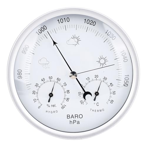 Focket Barometer -Thermometer Hygrometer, Runde Wetterstation Aluminiumlegierung Mechanische Bewegung Wand Hanging Thermometer Barometer Hygrometer für den Innenraum Im Freien in Focket Barometer -Thermometer Hygrometer, Runde Wetterstation Aluminiumlegierung Mechanische Bewegung Wand Hanging Thermometer Barometer Hygrometer für den Innenraum Im Freien in von Focket