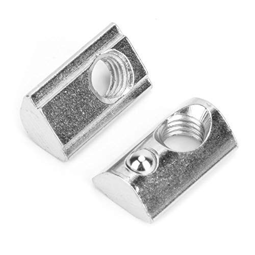 Focket Elastische Nuss-T-Slot-Nüsse für Europäische Standard-Aluminiumprofile, 50-pcs-Nickelmutter mit Plattiertem Kohlenstoffstahl, Präzise Gewindeanschluss, für Metallbearbeitungsprojekte (M8) von Focket