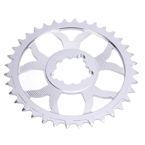 Focket Fahrradkettenringe 36T, Aluminiumlegierungsrundeketten mit Positivem Negativem Zahndesign für GXP -Roadbikes (Silver) von Focket