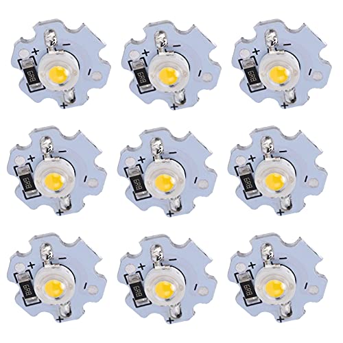 Focket Hohe Helligkeit 1W LED -Chips 10pcs 5 -V Lampenperlen für DIY Beleuchtungskörper. Start, Geringer Stromverbrauch, Passt für Taschenlampen, Scheinwerfer (#6) von Focket