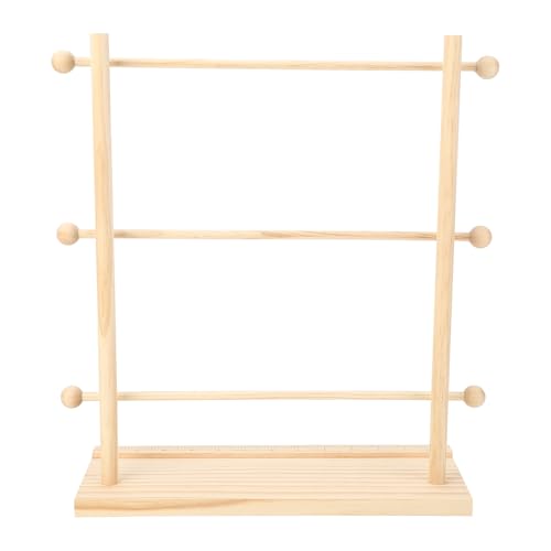 Focket Holzbahnhalter Organizer Rack, Faltbare 3 -Tier -Band Lagerregal mit Verstellbaren Hängenden Stangen Zum Nähen von Bastelkranz Gewinde Klebeband Rollenraum Nähenraum von Focket