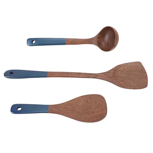 Focket Holzkochutensilien Set, Robuste Holzküchenutensilien mit Hängendes Loch für Einfache Lagerung und Anti -Scratch -Design Zum Kochen (A) von Focket