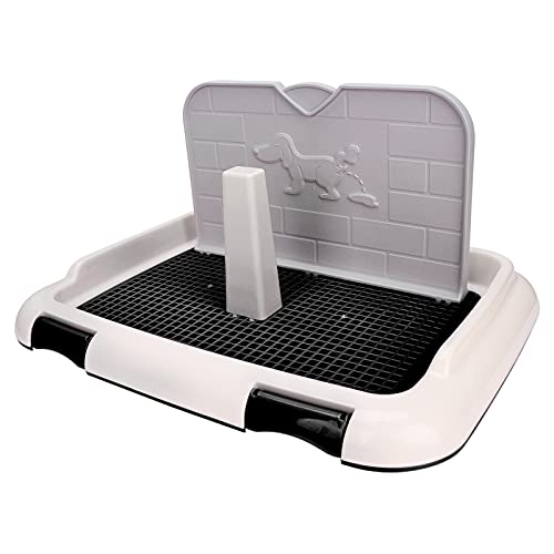 Focket Hundetoilette, Hundeklo für drinnen mit simulierter Wand, planmäßiges Urinieren Mesh Potty Tray Corgi Potty Training Toilette, Französische Bulldogge Training Tray Hundetraining to (Schwarz) Focket Hundetoilette, Hundeklo für drinnen mit simulierter Wand, planmäßiges Urinieren Mesh Potty Tray Corgi Potty Training Toilette, Französische Bulldogge Training Tray Hundetraining to (Schwarz) von Focket