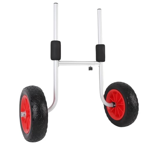 Focket Kayak -Wagen, Kanutrolley -Träger mit 10 Zoll Festen Reifen und Einstellbare Breite, Top -Schaumschutz für Kajak -Kanus Kleine Boote von Focket