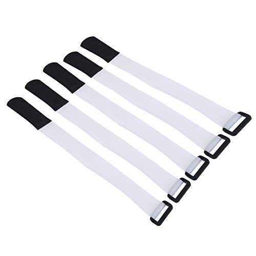 Focket Langlebiger Hakenschleifengurt Duuti 5pcsset Heißverschluss Band für Fahrradzubehör (White) von Focket