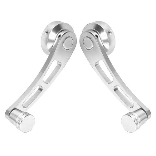 Focket Leichtes 2pcs Legierungsfensterkurbel Set, Langlastendes Fenstergriff Riser Wickler Kurbel für Klassiker -Autoliebhaber, Passen für Klassisches Auto Geeignet (SILVER) von Focket