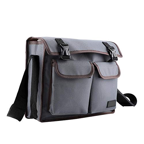 Focket Multifunktionale Werkzeugtasche, verdicktes Oxford-Tuch Große Kapazität Verschleißfeste Werkzeuge Umhängetasche Organizer mit Mehreren Taschen für Elektriker-Installateure(Grau) von Focket