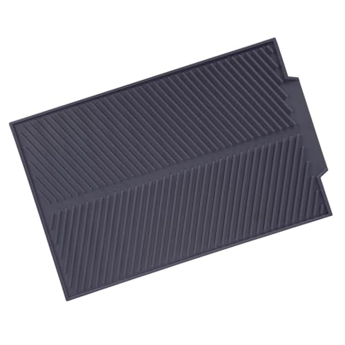 Focket Rechtecken Silikon Küchenmatte Leicht zu Abtropfen Wasserschale Trockenpolster, Lagerlösung für Kühlschrank Gefrierschrank Hauswärmeln, Schlupfschale Zum Kochen/Backen (Grey) von Focket