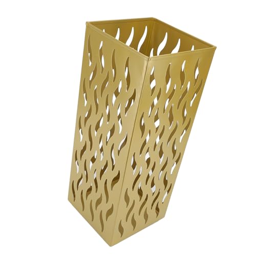Focket Regenschirmstand Metall Freistehender Regenschirmhalter für Eingang mit Rostfestem Beschicht und Hohlen Design für Home Office Hotel (Gold) von Focket