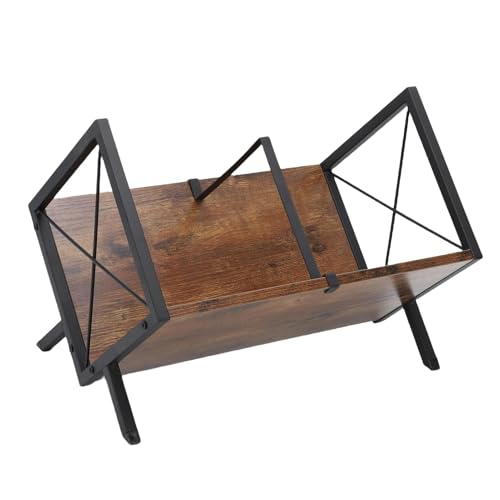 Focket Rekord -Speicher -Rack, Organizer Shelf Record Holder für Record Albens Magazine Books, -Rekord -Aufbewahrung mit Gekreuzten Drahtgestaltung und Massivem Holzeisenkonstruktion Focket Rekord -Speicher -Rack, Organizer Shelf Record Holder für Record Albens Magazine Books, -Rekord -Aufbewahrung mit Gekreuzten Drahtgestaltung und Massivem Holzeisenkonstruktion von Focket
