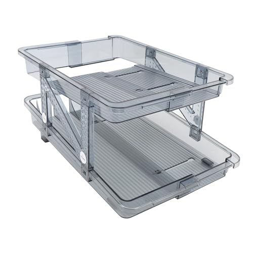 Focket Roll Soda Dose Organizer, Doppelschicht Erweiterbarer Getränkespender mit Anti -Schlupfstreifen für Kühlschranklager. Gefrierschrank (BLUE) von Focket