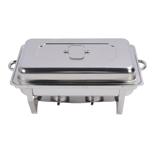 Focket Scheucheln für Buffet, Rechteck -Scheuchungsgericht aus Rostfreiem Stahl mit Buffet mit Decken und Pfannen, Faltbarem Lebensmittelwärmer für Partys, Hochzeit, Bankett (3 Fach 600 ml) von Focket