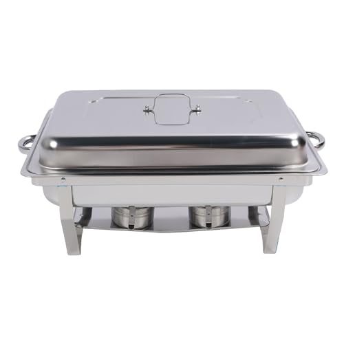 Focket Scheucheln für Buffet, Rechteck -Scheuchungsgericht aus Rostfreiem Stahl mit Buffet mit Decken und Pfannen, Faltbarem Lebensmittelwärmer für Partys, Hochzeit, Bankett (Doppeltes Gitter) von Focket