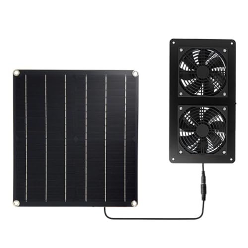 Focket Solar Angetriebener Lüfterkit, 12 V Dual Cooling Ventilat (20W-2Fan12) von Focket