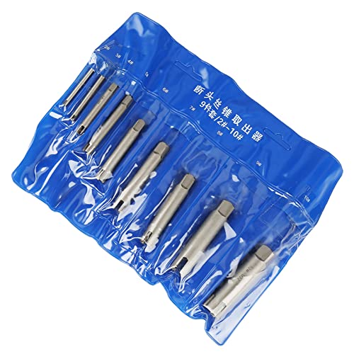 Focket Stahlschraubenextraktor -Set Starker Hochgeschwindigkeits -Stahlabstreizschraub Fassungsentferner für Industrie und Schrauben-/Befestigungsentfernung (9 PCs gesetzt) von Focket