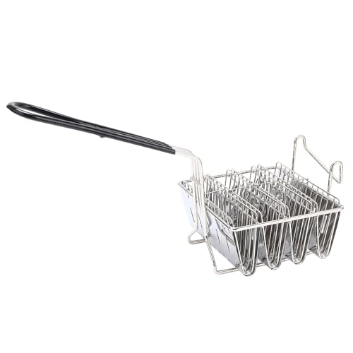 Focket Taco Shell Fryer, 4 Fach V -Form aus Edelstahl Taco -Korb mit Gummigriff Griff Zum Braten von Tortilla Muscheln mit Haken für Küchen und Restaurantgebrauch von Focket