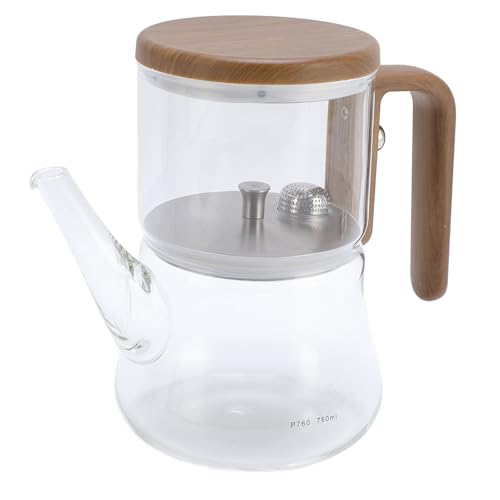 Focket Teekanne, 760 ml für losen Tee, innovative Wassertrennung, magnetische Teekanne, bezaubernde Glasteekanne mit Sieb, Verbrühschutzgriff, Teesieb aus Borosilikatglas von Focket