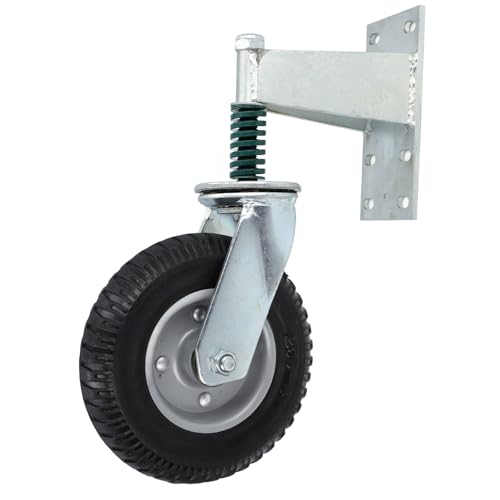 Focket Torrad, 8 Zoll 600 Lb Ladungskapazität Metallrohr -Torrad mit Stoßdämpfung Gummi und Stahlkonstruktion für Außenzauntore (GREY) von Focket