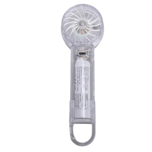 Focket Tragbarer Handheld -Lüfter, 3 -Speed Mini Lüfter mit Carry Hook für Travel Beach Picnics Campingfahrten (Transparente Farbe) von Focket