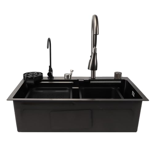 Focket Unterbecken, Unter der Theken Spüle, 68 X 45 Cm Verdickter Edelstahl -Unter Counter Waschbecken mit Digitalem Display -Bildschirm für Moderne Küchenarbeitsstationen von Focket
