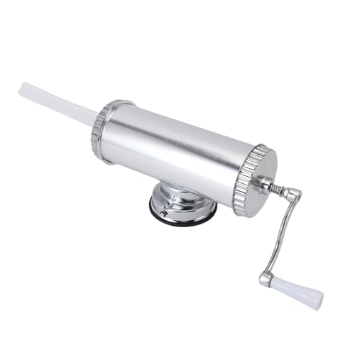 Focket Wurst -Stuff, Horizontal Edelstahl Manual Wurst Maker mit Saugbasis und Füllrohre, Hausgemachter Kompakter Wurstfüller für die Küche zu Hause und Kommerzielle Verwendung (L) von Focket