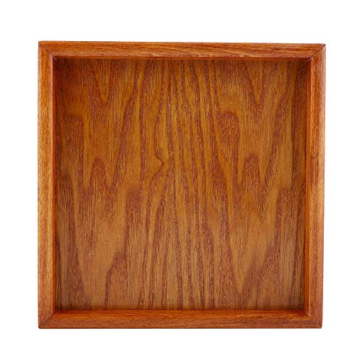 Naturholz Tablett, Quadrat Massivholz Tee Tablett, Holzplatte Teller Tee Speisen für Cafe/Restaurant/Home(22 * 22cm) von Focket