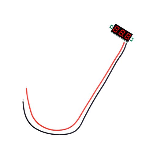 Spannungsmesser, 1Pc Digital 0,28 ″ LED-Anzeige Voltmeter DC-Spannungsmesser-Panel 2.5-30V Für Kinderautos, elektrische Fahrräder, Motorräder zur Überwachung der Batteriespannung usw(Red) von Focket