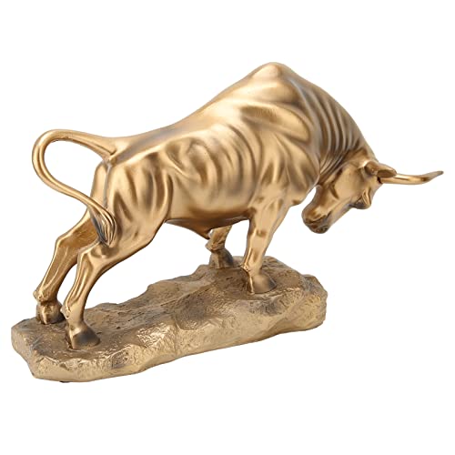 Stier Skulptur, 14.6x5.1x8.7inch Harz Feng Shui Wall Street Stier Statue, Home Office Schreibtisch dekorative Ornament Statue Stier mit Sockel Business-Geschenke für Schreibtisch Stier Skulptur, 14.6x5.1x8.7inch Harz Feng Shui Wall Street Stier Statue, Home Office Schreibtisch dekorative Ornament Statue Stier mit Sockel Business-Geschenke für Schreibtisch von Focket