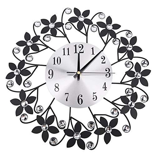 Wanduhr, große moderne 3D-Uhr ohne Ticking Europäische Wanduhr aus Schmiedeeisen Große schicke dekorative Uhr für Wohnzimmer, Schlafzimmer, Büroräume Perfekt dekorativ von Focket