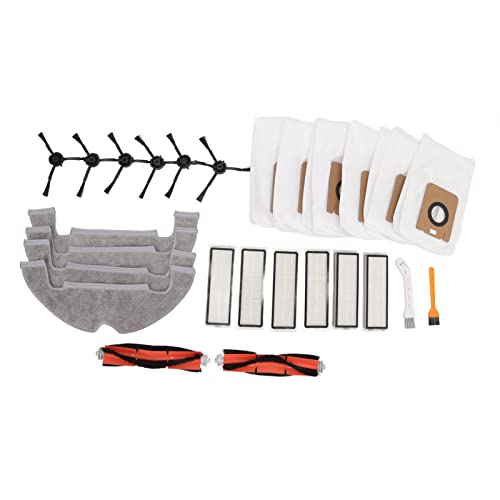 Zubehör-Kit für Z10 Pro, L10plus, D10PLUS Roboter-Staubsauger-Ersatz, Teile Pack Hauptbürste Filter Seitenbürsten Staubbeutel Weißer Pinsel Lumpen Orangefarbener Pinsel von Focket