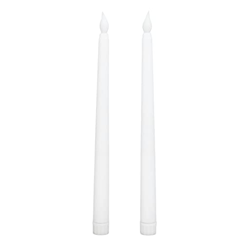 2 Stück Flammenlose Stabkerzen, Flackernde LED-Kerze, 11,0 Zoll Flammenlose Kerze, LED-Stabkerzen mit Realistischer 3D-Flamme für Party, Kirche, Kamin, Weihnachtsdekoration von Fockety