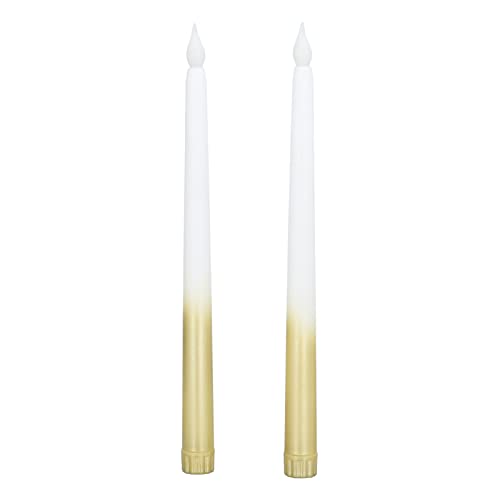 2 Stück Flammenlose Stabkerzen, Flackernde LED-Kerze, 11,0 Zoll Flammenlose Kerze, LED-Stabkerzen mit Realistischer 3D-Flamme für Party, Kirche, Kamin, Weihnachtsdekoration 2 Stück Flammenlose Stabkerzen, Flackernde LED-Kerze, 11,0 Zoll Flammenlose Kerze, LED-Stabkerzen mit Realistischer 3D-Flamme für Party, Kirche, Kamin, Weihnachtsdekoration von Fockety