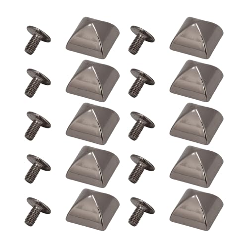 20Stk 12mm quadratische Pyramidennieten, Vierkiefer-Pyramidennieten, quadratische Nieten, Pyramiden-Schnellnieten, Punk-Spikes-Spots-Nieten für Kleidung, Tasche, Leder, Schuhe von Fockety
