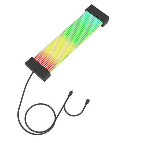 24-Pin-zu-24-Pin-RGB-GPU-Kabel, 205-mm-Silikon-Grafikkarten-RGB-Netzteilkabel mit 6 Drahtkämmen, 5-V-ARGB-PC-Netzteilkabel, Grafikkarten-Netzteilverlängerung für Computergehäuse von Fockety