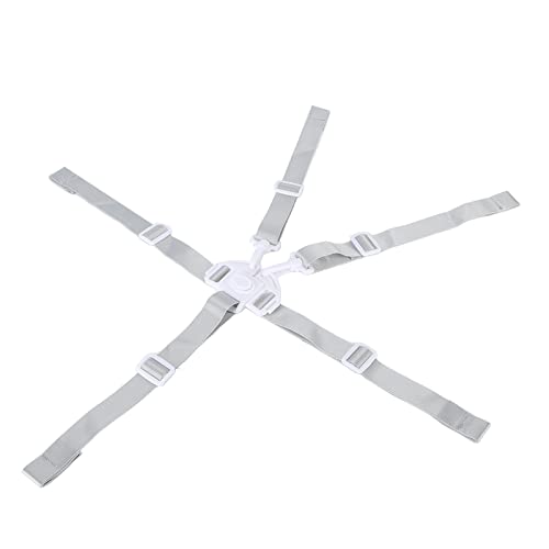 5-Punkt-Baby-Sicherheitsgurt, einfach zu bedienende Hochstuhlgurte Tragbar robust für Kinderwagen für Kinderwagen(5-Punkt-Gurt mit weißen Knöpfen) von Fockety