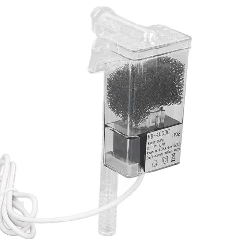 Aquarienfilter, leiser Betrieb, Einstellbarer Durchfluss Aquarium Hang On Filter 2.5W Externer Hängefilter Einfache Installation Aquariumfilter für Aquarien unter 35cm von Fockety