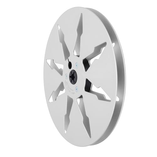 Aufwickelspule, 1/4 7 Zoll 8 Löcher Aluminiumlegierung Leere Bandspule Große Klangqualität Leere Aufwickelspule für Open Reel Tonbandgerät (SILVER) von Fockety